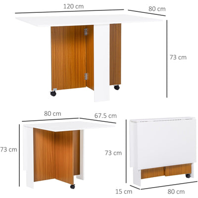 Drop Leaf Dining Table For Small Spaces Homcom