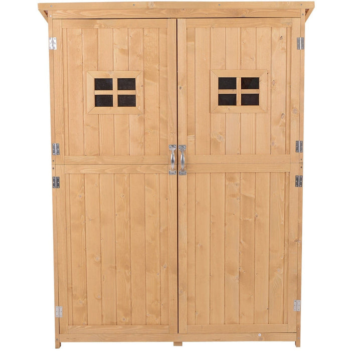 Wooden Garden Shed - Tool Storage, 2 Windows - 127x50x164cm