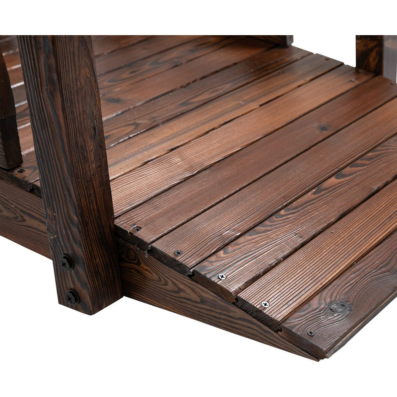 Wooden Garden Bridge, Decorative, Outdoor Lawn Pond Walkway Outsunny