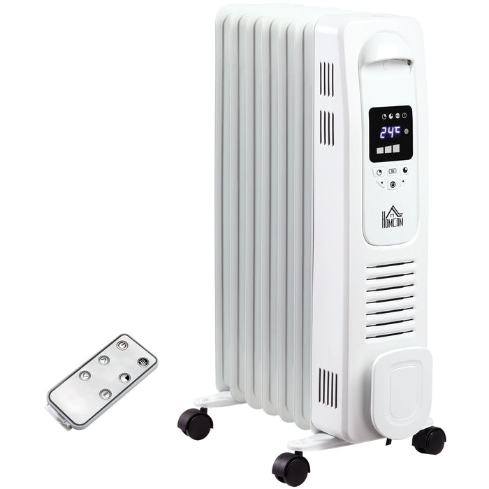 Oil Filled Radiator, LED Display, 3 Settings, Remote, 1630W