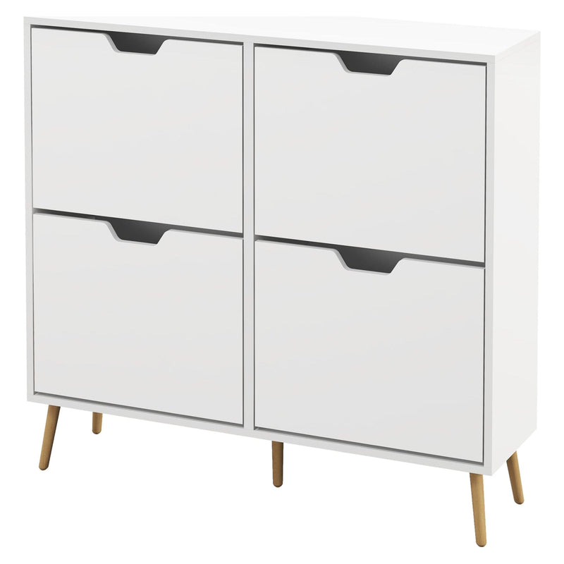 HOMCOM White Shoe Storage Cabinet