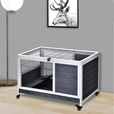 Indoor Rabbit Hutch with Lift Top Pawhut