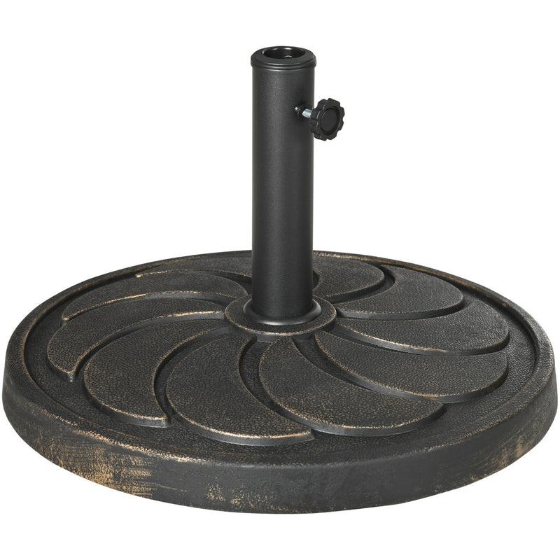 Bronze Round Outdoor Umbrella Stand - 18kg Outsunny