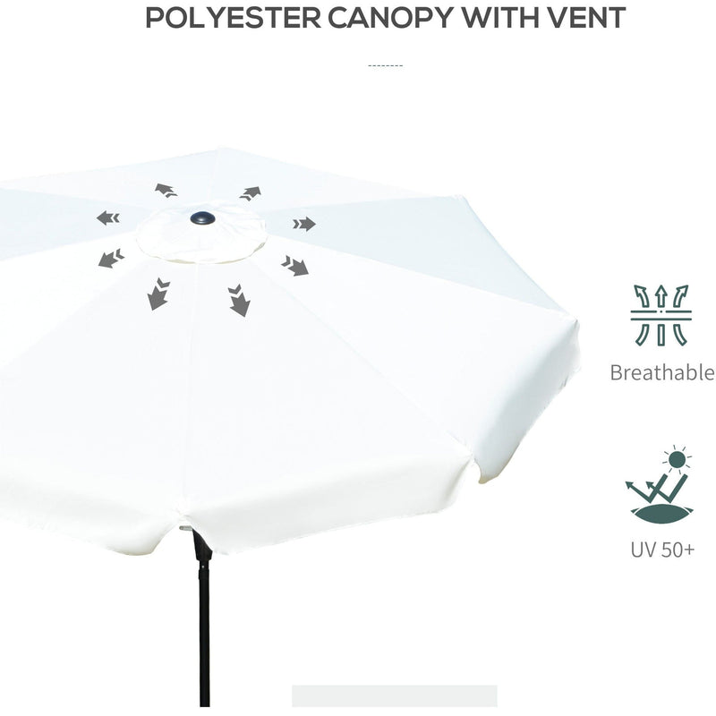 2.5m Tilting Parasol - Scalloped Edge, Vented Top