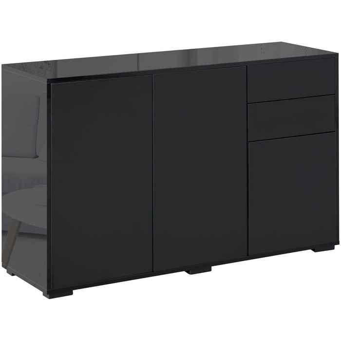 Black High Gloss Sideboard with 2 Drawers