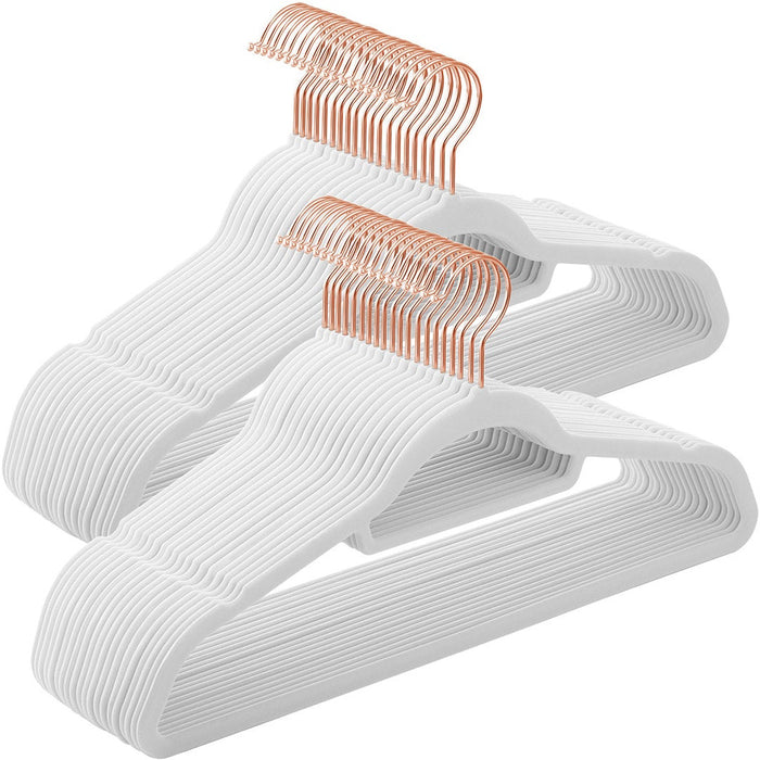 50-Pack White Non-Slip Clothes Hangers