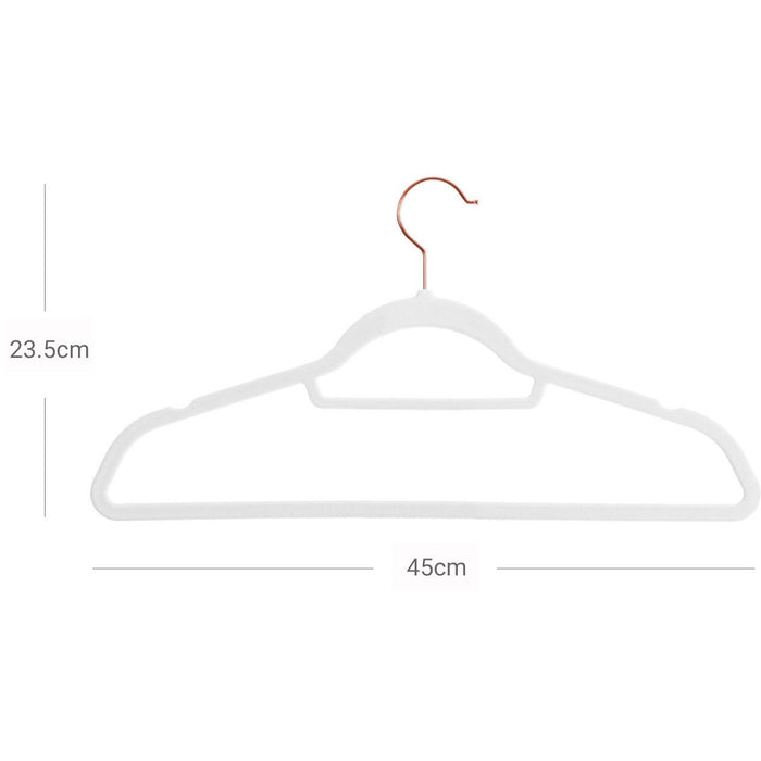 50-Pack White Non-Slip Clothes Hangers
