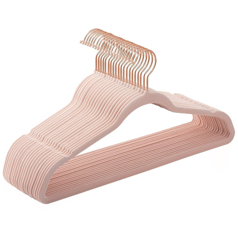 20-Pack Non Slip Pink Velvet Coat Hangers