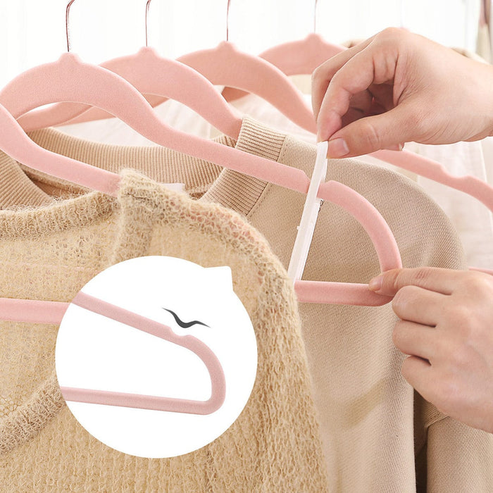 20-Pack Non Slip Pink Velvet Coat Hangers