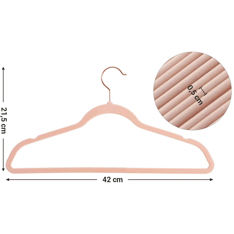 20-Pack Non Slip Pink Velvet Coat Hangers
