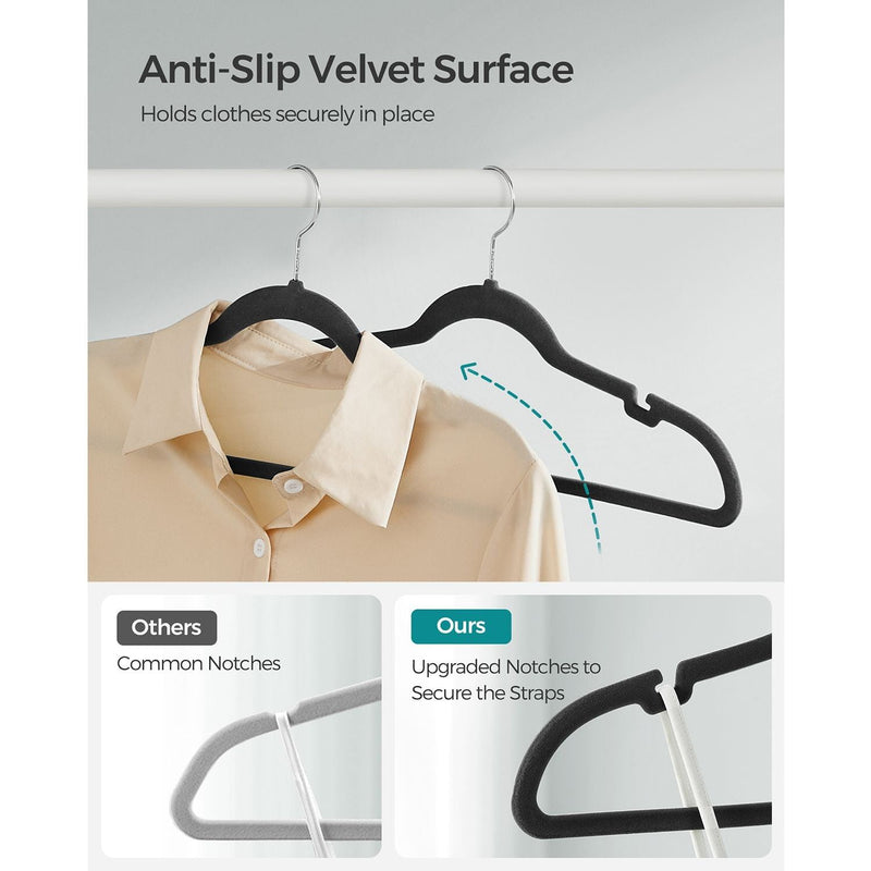 Songmics Black Velvet Hangers 30 Pack Songmics