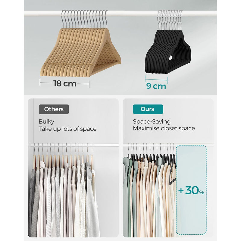 Songmics Black Velvet Hangers 30 Pack Songmics