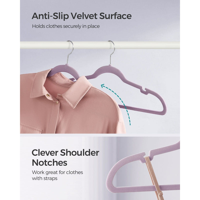 Songmics Purple Velvet Clothes Hangers, Pack of 50 Songmics