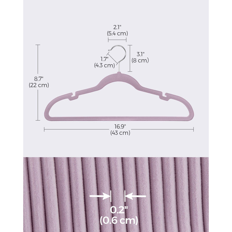 Songmics Purple Velvet Clothes Hangers, Pack of 50 Songmics