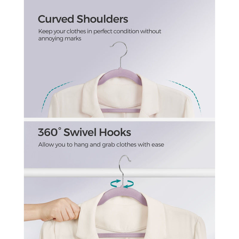 Songmics Purple Velvet Clothes Hangers, Pack of 50 Songmics