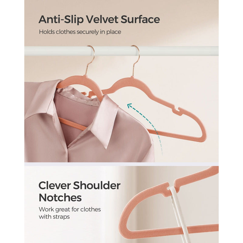 Songmics Pink Velvet Clothes Hangers Pack of 50 Songmics