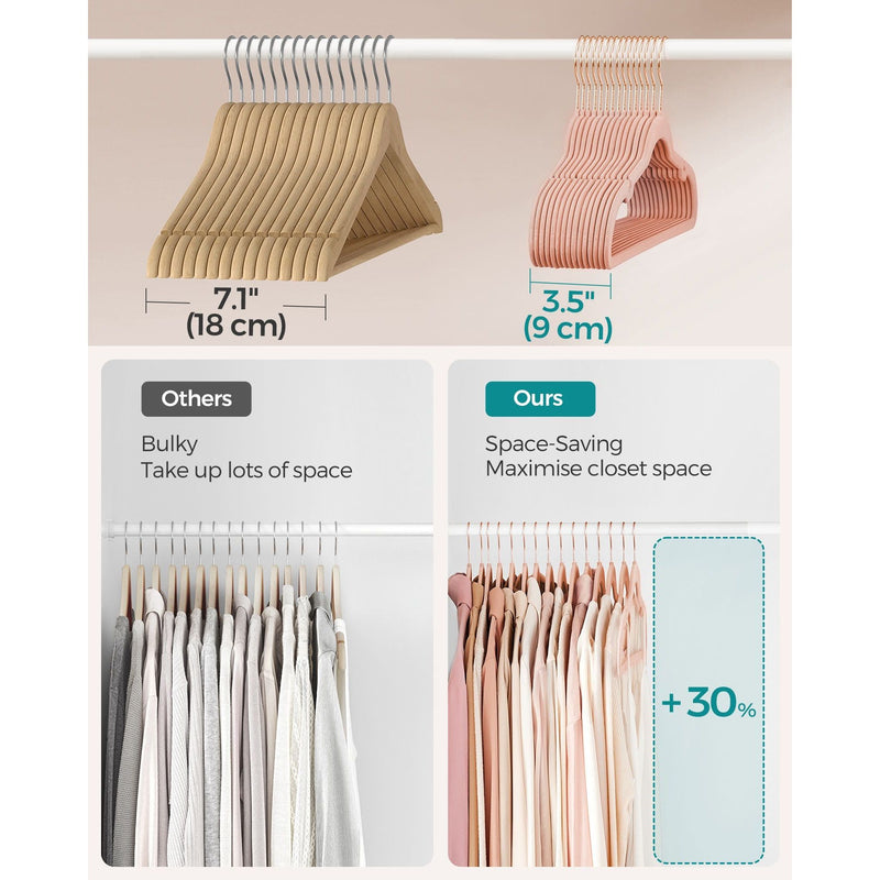 Songmics Pink Velvet Clothes Hangers Pack of 50 Songmics