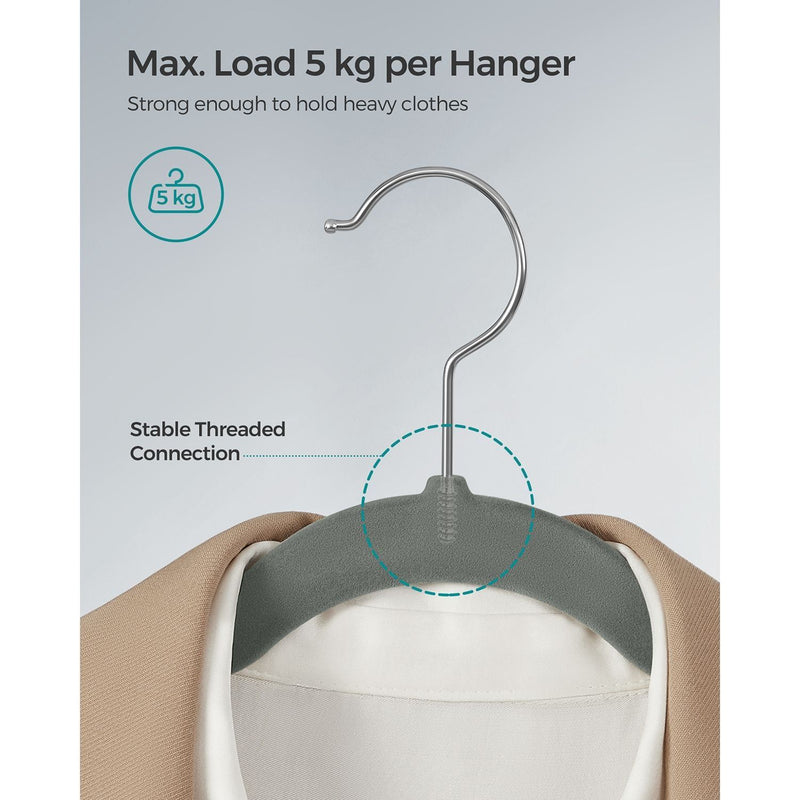 Grey Velvet Hangers 30 Pack by Songmics
