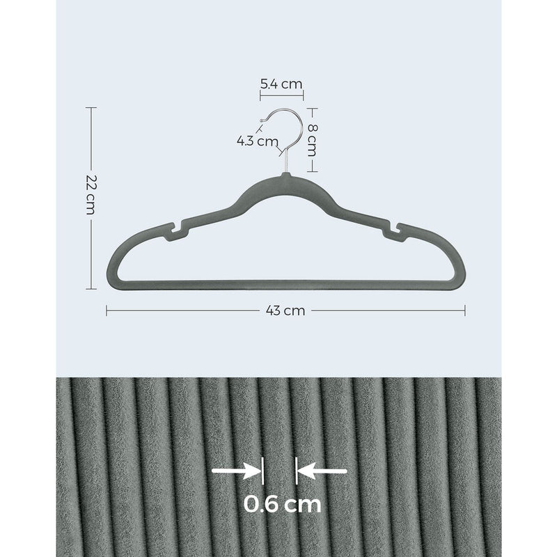 Grey Velvet Hangers 30 Pack by Songmics