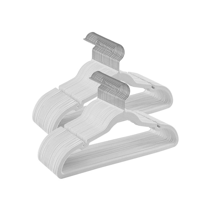 Songmics White Velvet Coat Hangers, Pack of 50