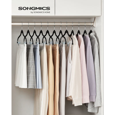 Songmics Black Velvet Clothes Hangers, Pack of 10 Songmics