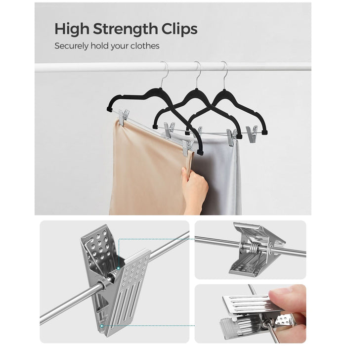 Songmics Black Velvet Clothes Hangers Pack of 20