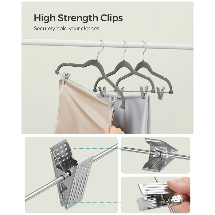 Songmics Grey Velvet Coat Hangers Pack of 10