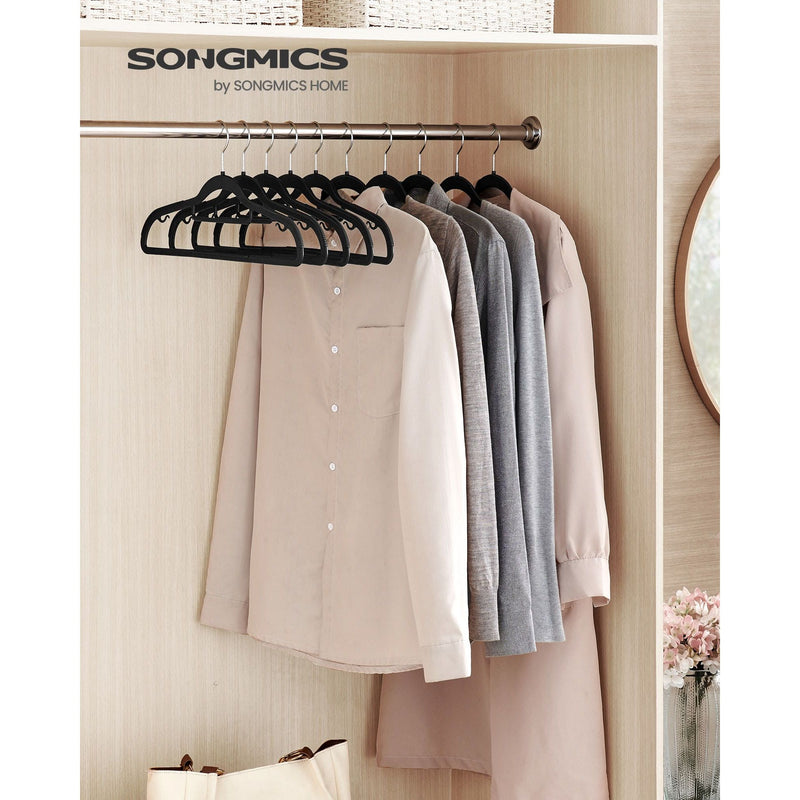 Songmics Black Plastic Coat Hangers, Pack of 30