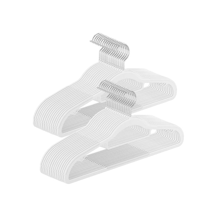 Songmics White Plastic Coat Hangers Pack of 30