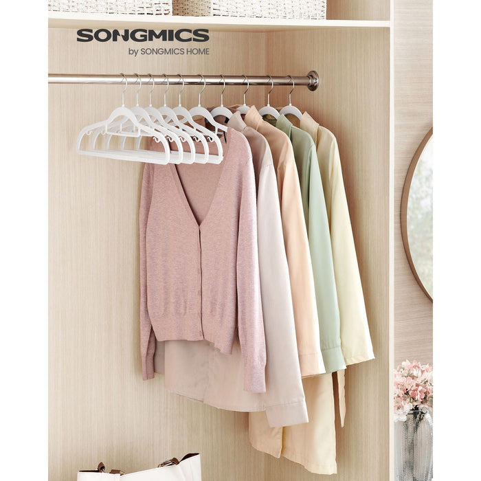 Songmics White Plastic Coat Hangers Pack of 30