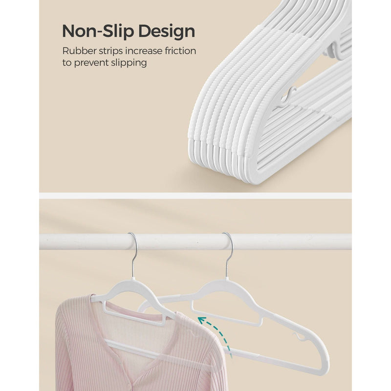Songmics White Plastic Coat Hangers Pack of 30 Songmics