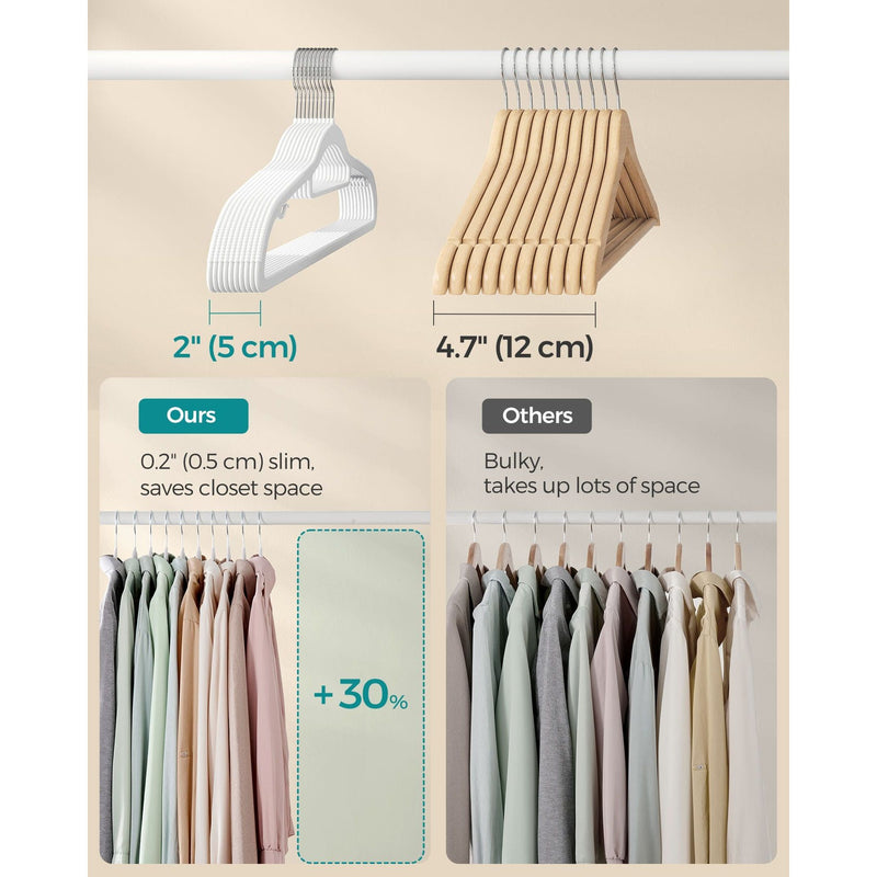 Songmics White Plastic Coat Hangers Pack of 30 Songmics