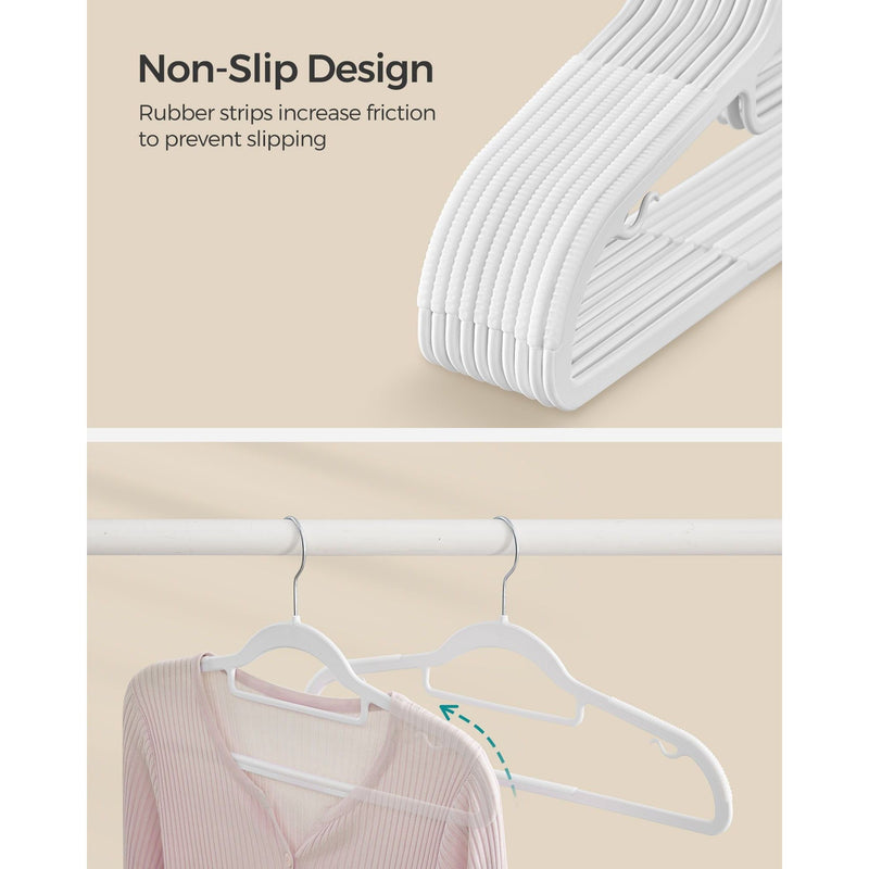 Songmics White Plastic Coat Hangers Pack of 50 Songmics