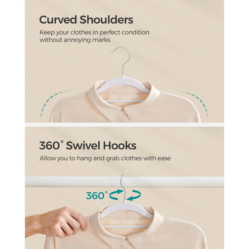 Songmics White Plastic Coat Hangers Pack of 50 Songmics