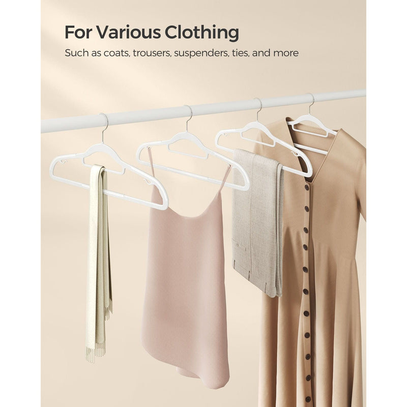 Songmics White Plastic Coat Hangers Pack of 50 Songmics