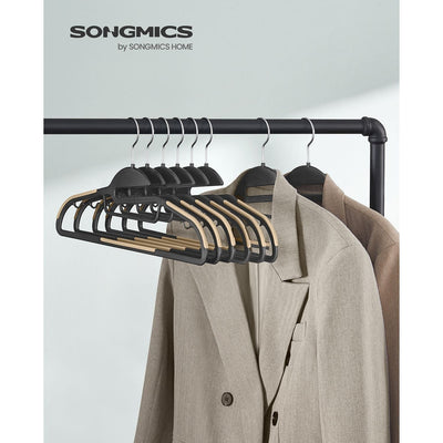 Songmics Non Slip Coat Hangers, Black/Brown (Pack of 20) Songmics