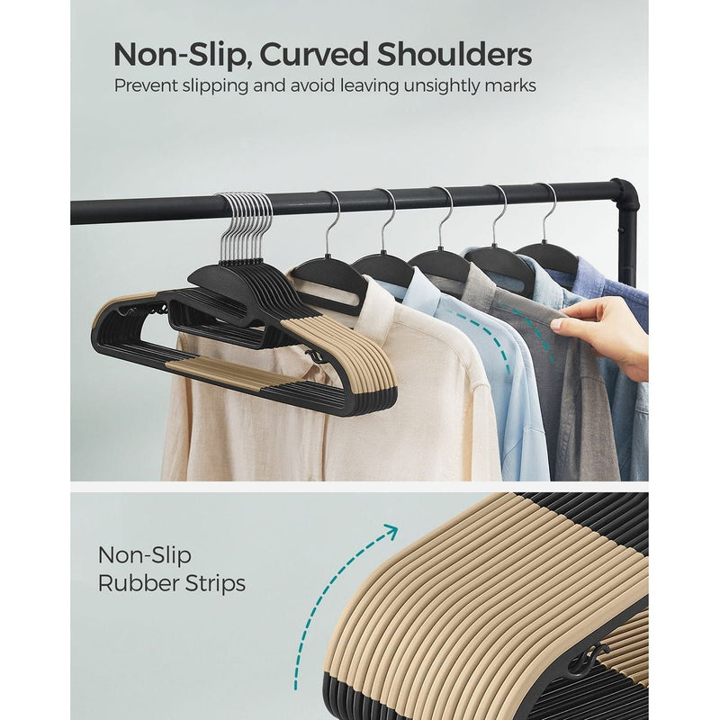 Songmics Non Slip Coat Hangers, Black/Brown (Pack of 20)
