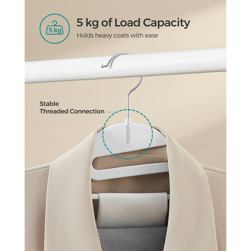 Songmics Non Slip Coat Hangers, White (Pack of 20) Songmics