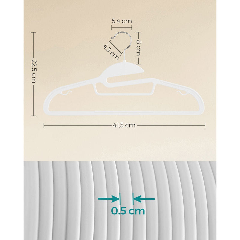 Songmics Non Slip Coat Hangers, White (Pack of 20) Songmics
