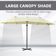 Large Cantilever Umbrella With Cross Base Outsunny