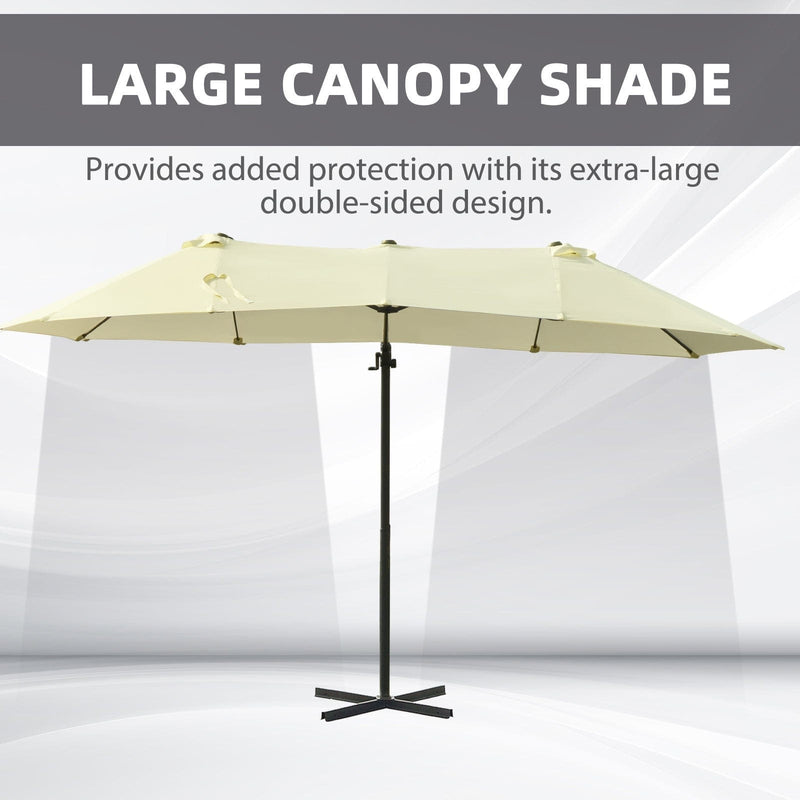 Large Cantilever Umbrella With Cross Base Outsunny