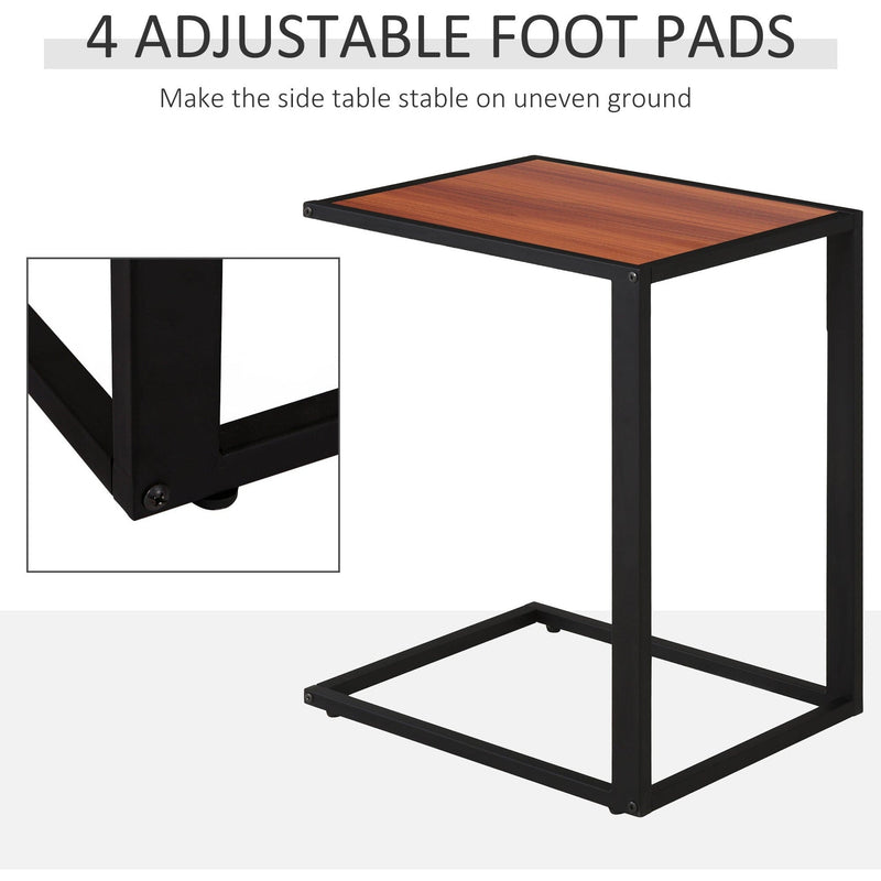 C Shaped Side Table, Metal Frame for Living Room, Bedroom