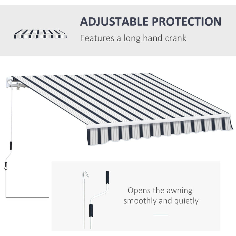 Manual Patio Awning - 4 x 3m Aluminium Retractable Sun Shade