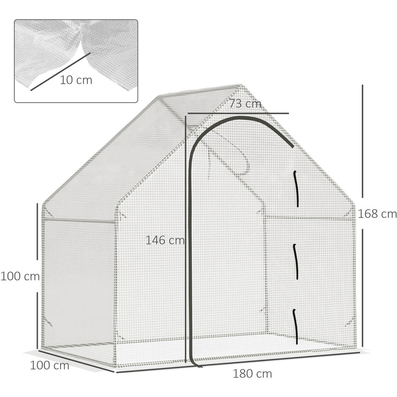 All-Season Portable Greenhouse, Steel Frame, 180x100x168cm