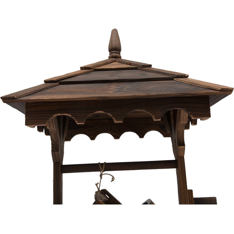 Fir Wood Garden Decor Wishing Well Waterfall