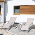 3-Piece Sun Loungers With Table Outsunny