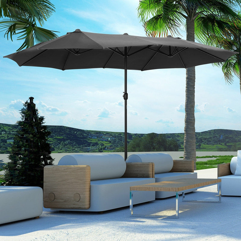 4.6m Double Sided Parasol With Crank Handle, No Base Outsunny