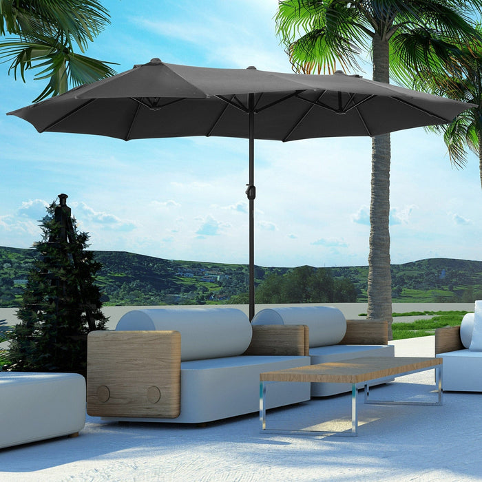 4.6m Double Sided Parasol With Crank Handle, No Base
