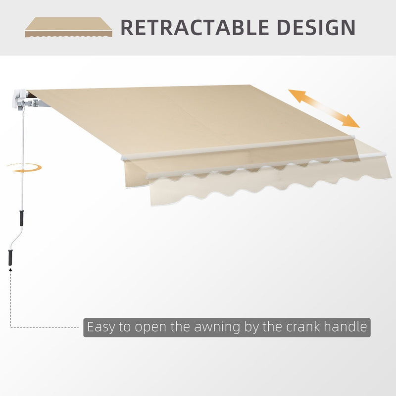 Manual Retractable Awning, 2.5x2 m, White Frame