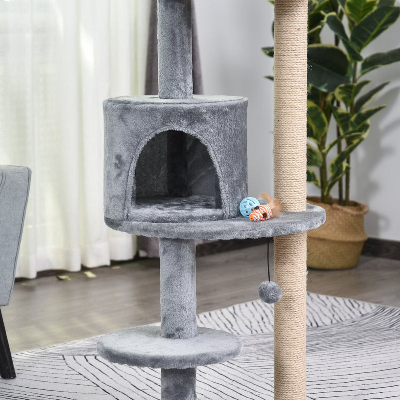 3-Tier Cat Activity Tree, Scratching Posts, Ear Perch, Toys